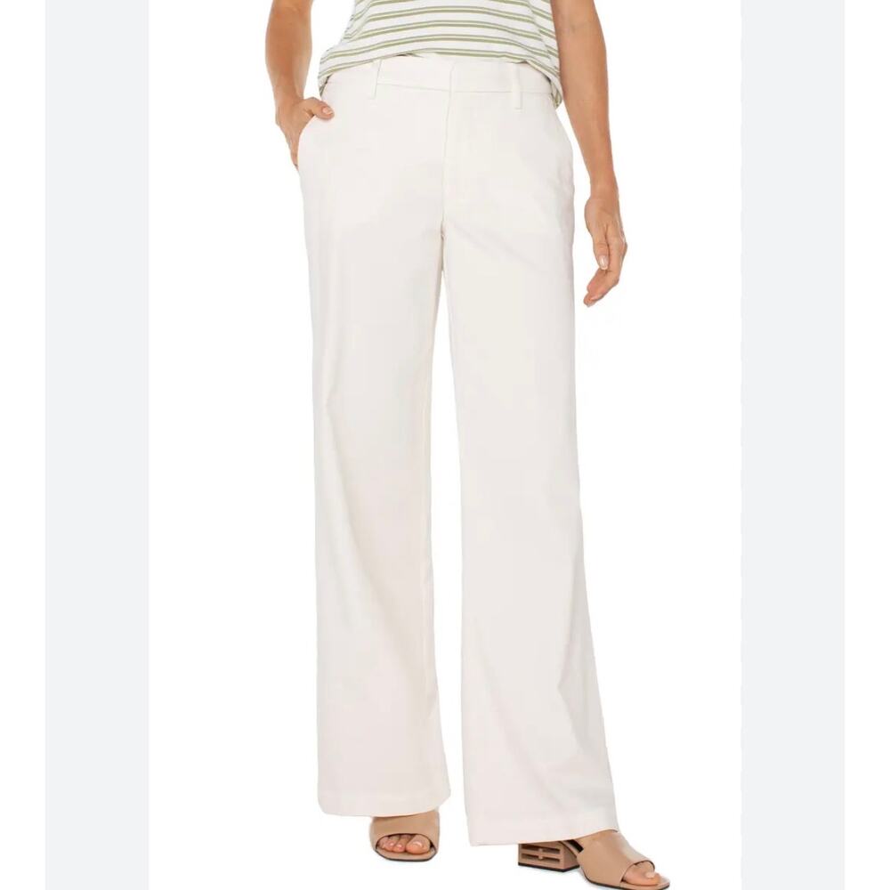 Liverpool Kelsey Wide Leg Trousers White High Rise Size 14 32 NWT